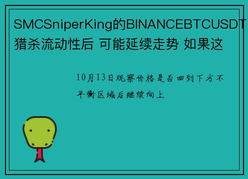 SMCSniperKing的BINANCEBTCUSDTP的猎杀流动性后 可能延续走势 如果这